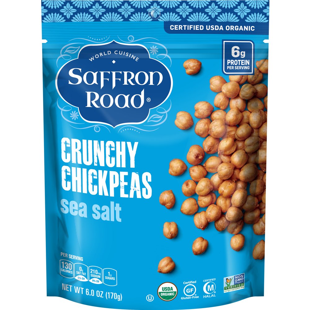 Saffron Road Crunchy Chickpeas, Sea Salt, 6 Ounce