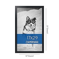 ArtToFrames 17x29 Inch Black Picture Frame, This