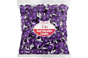 SWEETSIDE CANDY CO. Kisses Special Dark Chocolate - 2 LB (Approx. 200 pcs) - Bulk Individually Wrapped Purple Foil Candy