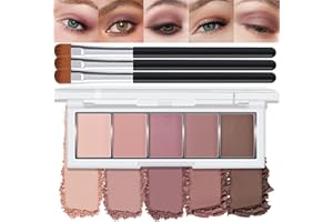 KYDA 5 Colors Matte Rose Brown Eyeshadow Palette, Neutral Nude Eyeshadow, All Matte Eyes Makeup Palette, High Pigment Pressed