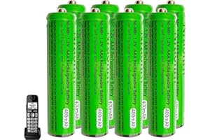 8 Pack Ni-MH AAA Rechargeable Batteries for Panasonic, 400mah AAA Ni-MH Rechargeable Batteries 1.2V for Cordless Phones, Remo