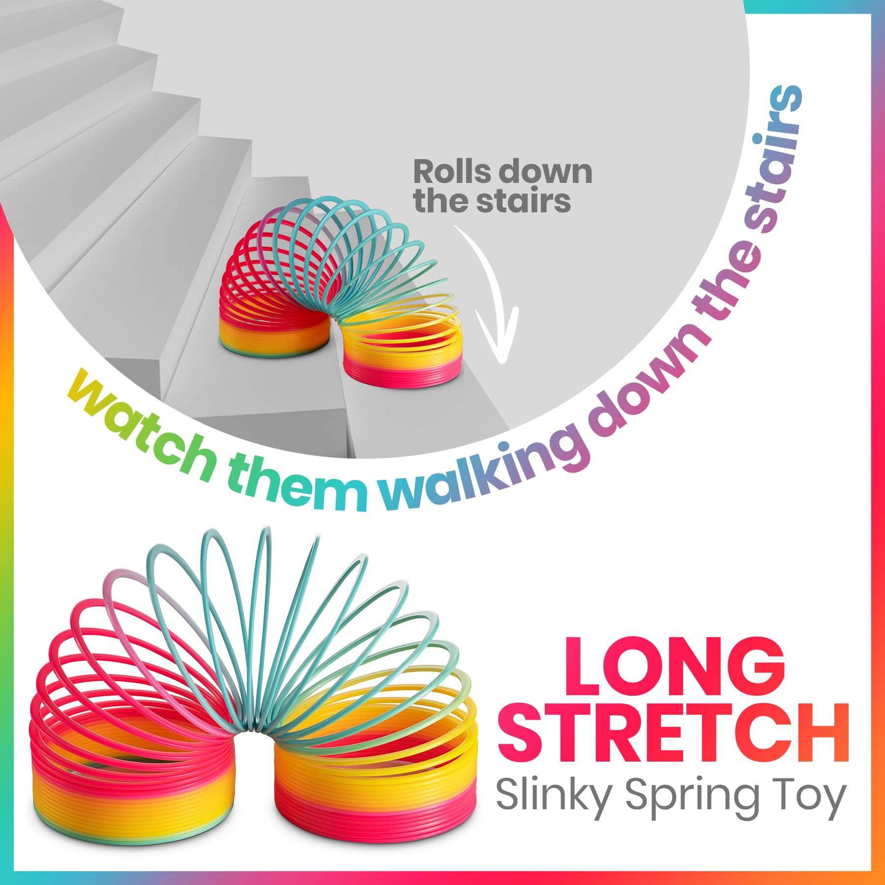 Mua Jumbo Rainbow Coil Spring Toy - 6 Inch Giant Magic Spring Toys for ...