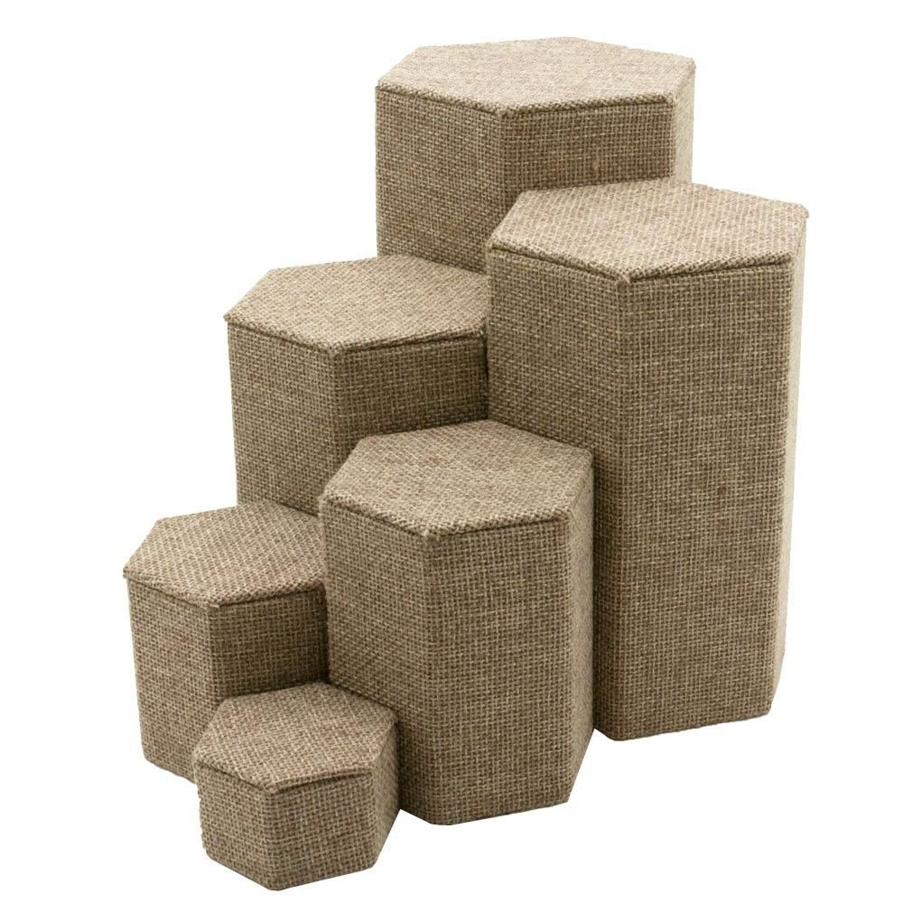 Gems on Display Burlap Risers Set