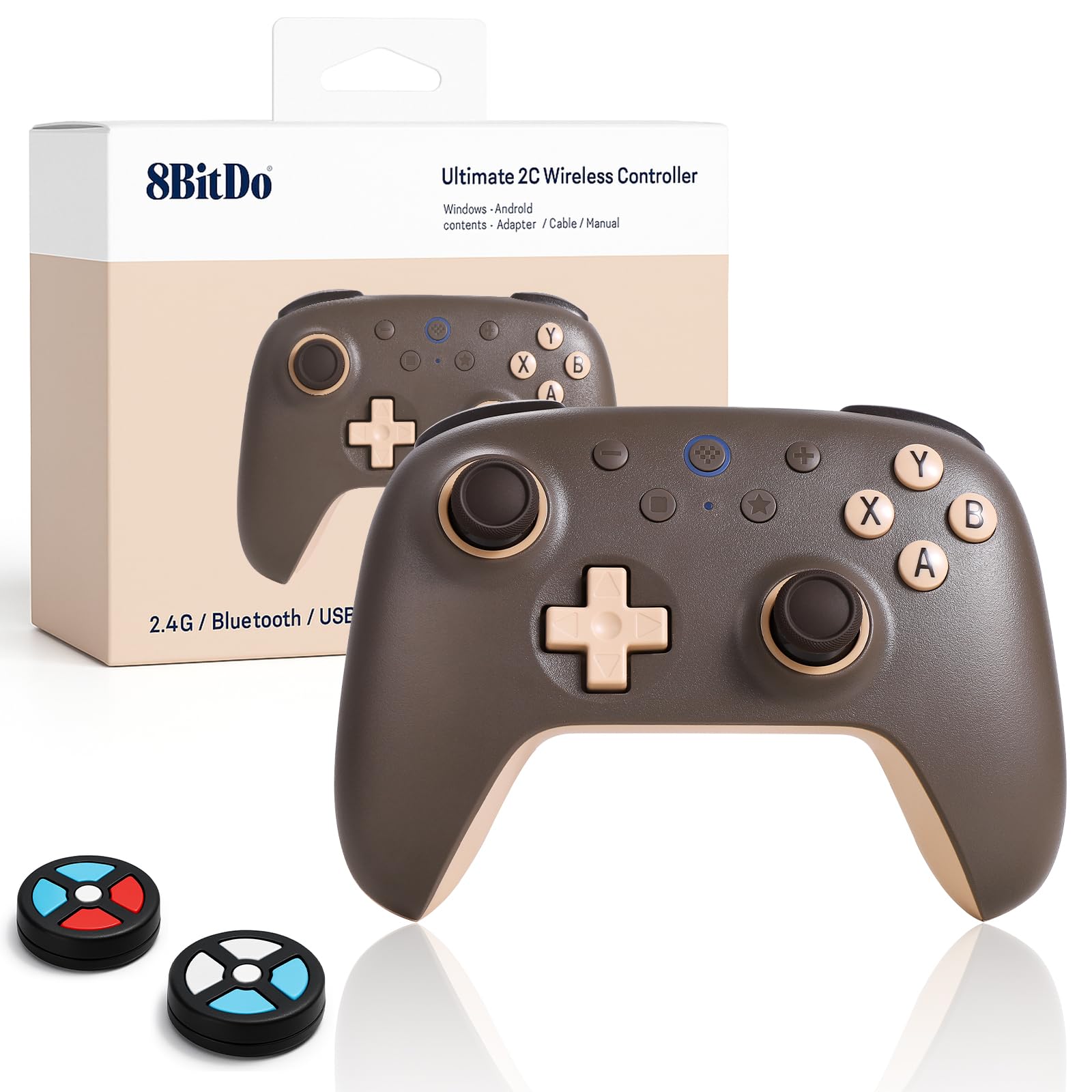 Photo 1 of 8Bitdo Ultimate 2C Wireless Controller for Windows PC and Android, with 1000 Hz Polling Rate, Hall Effect Joysticks and Triggers, and Remappable L4/R4 Bumpers(Special Edition) (Brownie)