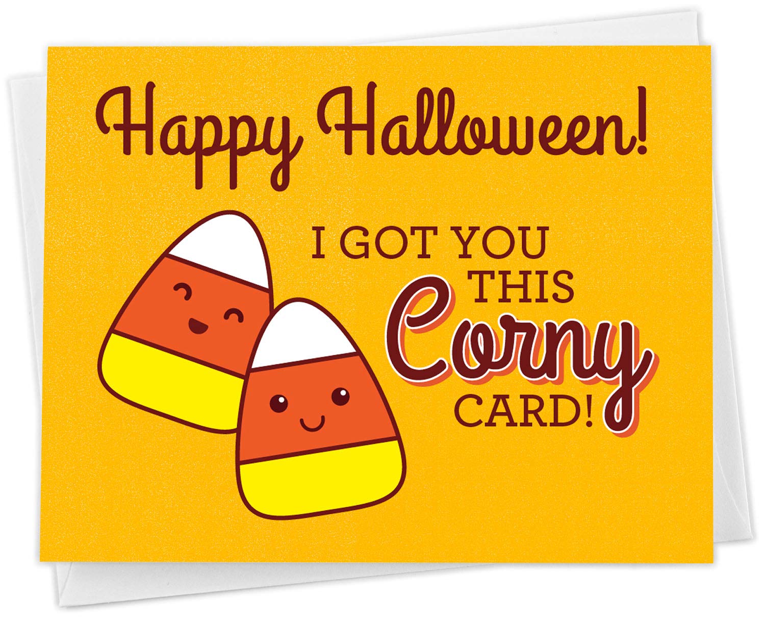 Funny Candy Corn Halloween Pun Card "Got You This Corny
