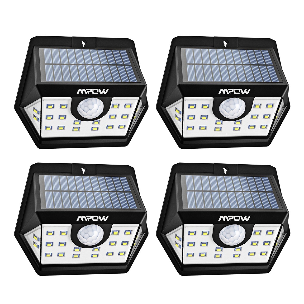 Mpow [Version Avancée] Lampe Solaire 4 Pack 20 LED Etanche Détecteur de...