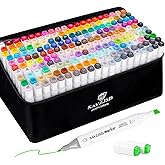 SAVZJSD 200 Colors Alcohol Markers, Alcohol Markers Set for Adults, Artists in Coloring, Sketching & Drawing (Fine & Broad)