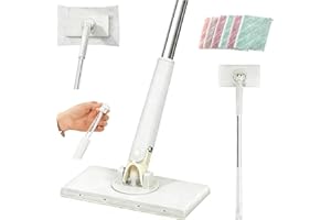 Snap Grip Mini Mop, 2026 Upgraded Zero Touch Mini Mops, Cloth Changing MiniMop with Automatic Hands Free Push Pull Handle, We