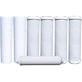 Watts Premier Annual 7-Pack Standard Water Filter Replacement Kit for RO-TFM-5SV, WP-ST6DM, WP-5, WP5-50 Reverse Osmosis System, 2 Sediment Filters, 4 Carbon Pre-Filters, GAC Inline Post-Filter