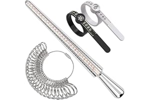 Zcjbddp Ring Sizer Measuring Tool Kit, 0-13 Metal US Ring Size Ring Mandrel Measurer Stick Finger Sizing Measurement Tool Set