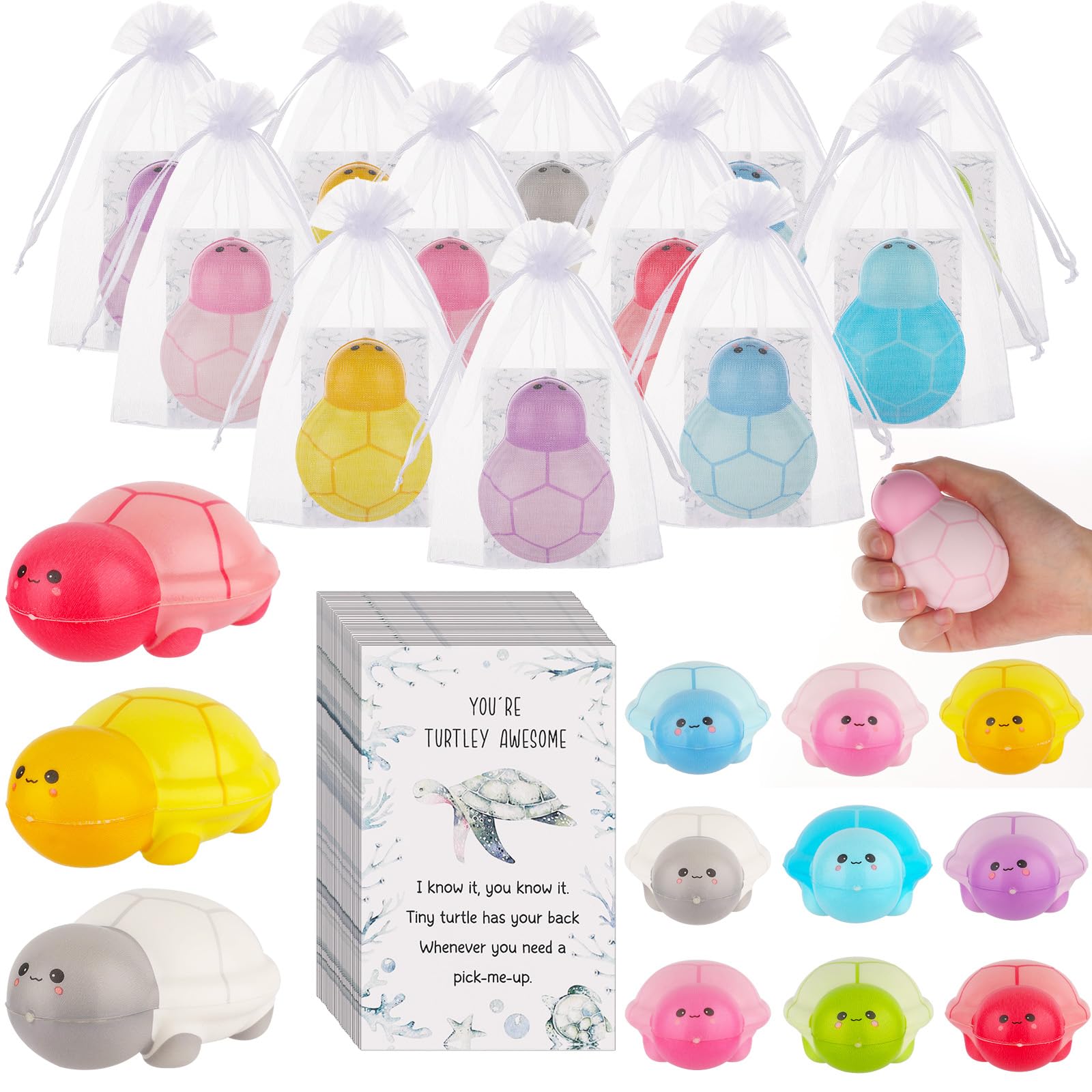 Photo 1 of (TURTLES ONLY) 30PCS Funny Turtle Stress Balls Sensory Turtle Squeeze Toy Stress Relief Balls