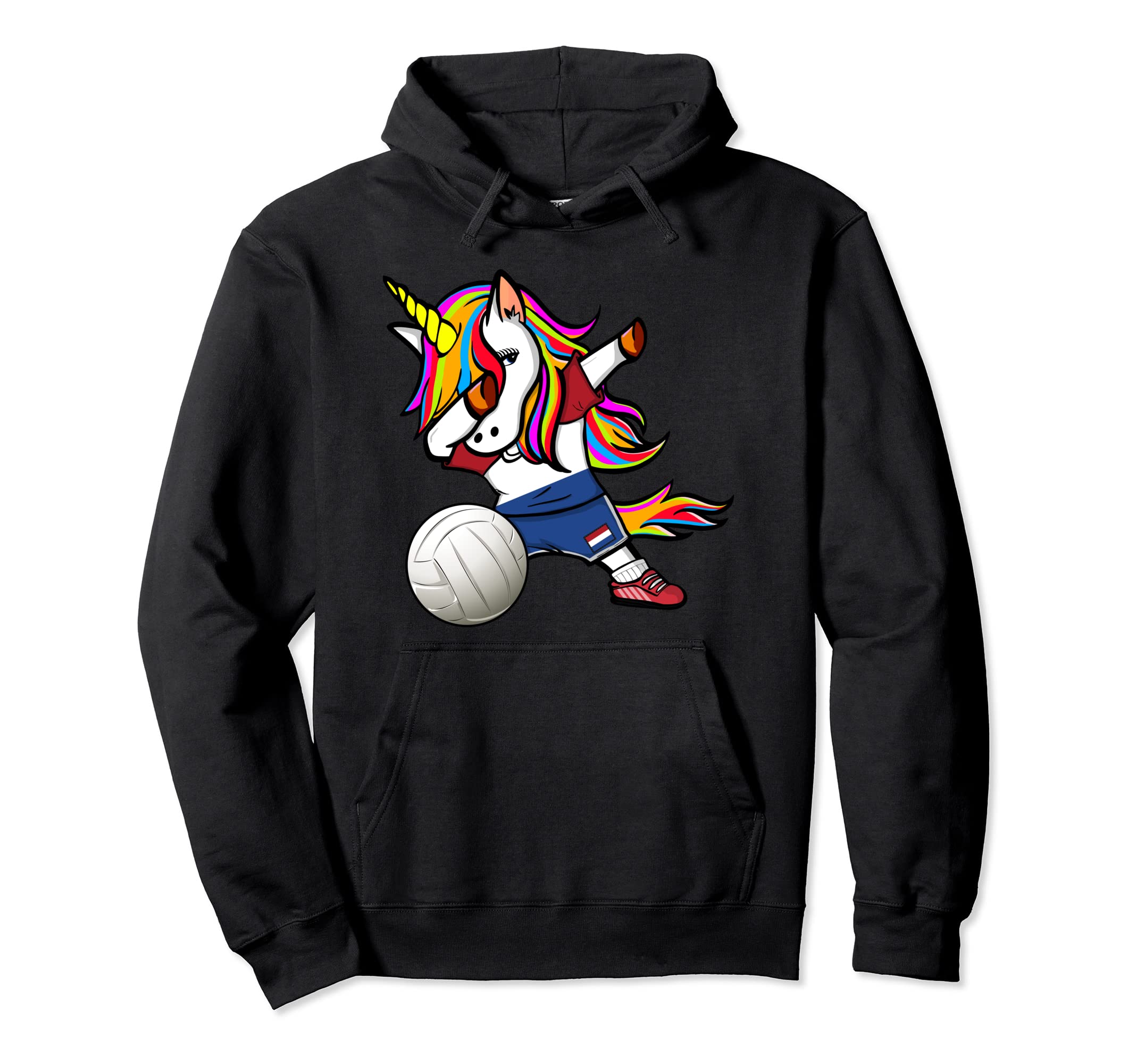 Dab Unicorn Netherlands Volleyball Fans Jersey Dutch Flag Pullover Hoodie
