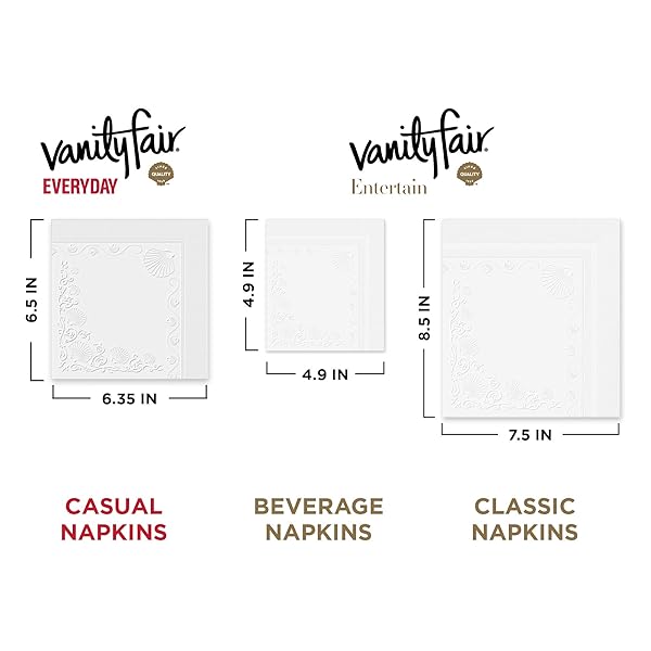VANITY FAIR EVERYDAY PAPER NAPKINS, 200 COUNT (PACK OF 2), DISPOSABLE NAPKINS MADE SOFT AND SMOOTH FOR EVERYDAY MEALS