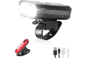 Bike Light Set,USB Rechargeable Bike Lights Front and Back Rear Lights Super Bright Headlight and Taillight LED Waterproof Bi