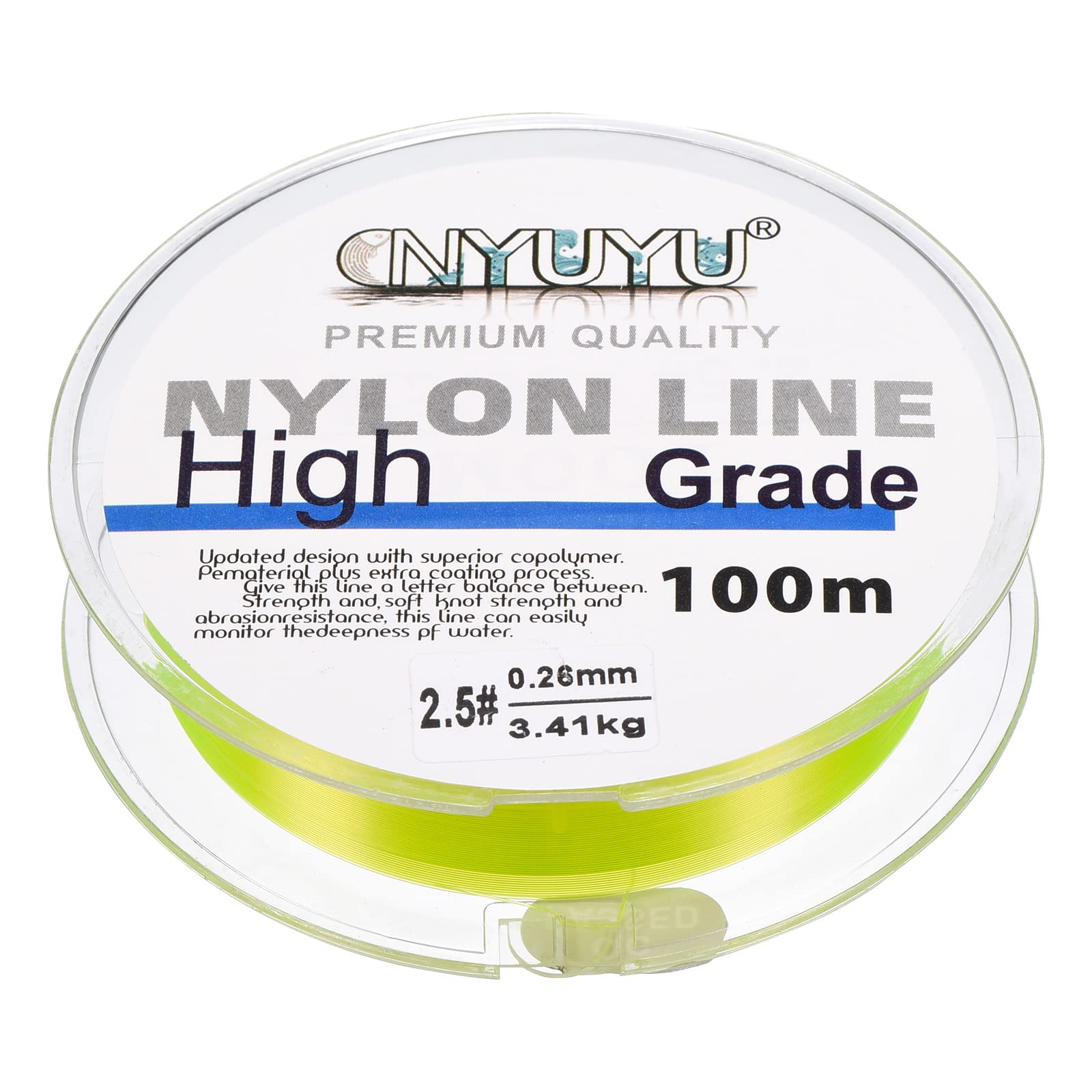 PATIKIL 109Yard/328FT Nylon Fishing Line, 8Lb Monofilament String Wire Fluorocarbon Coated for DIY Craft Hanging Decoration, Light Yellow