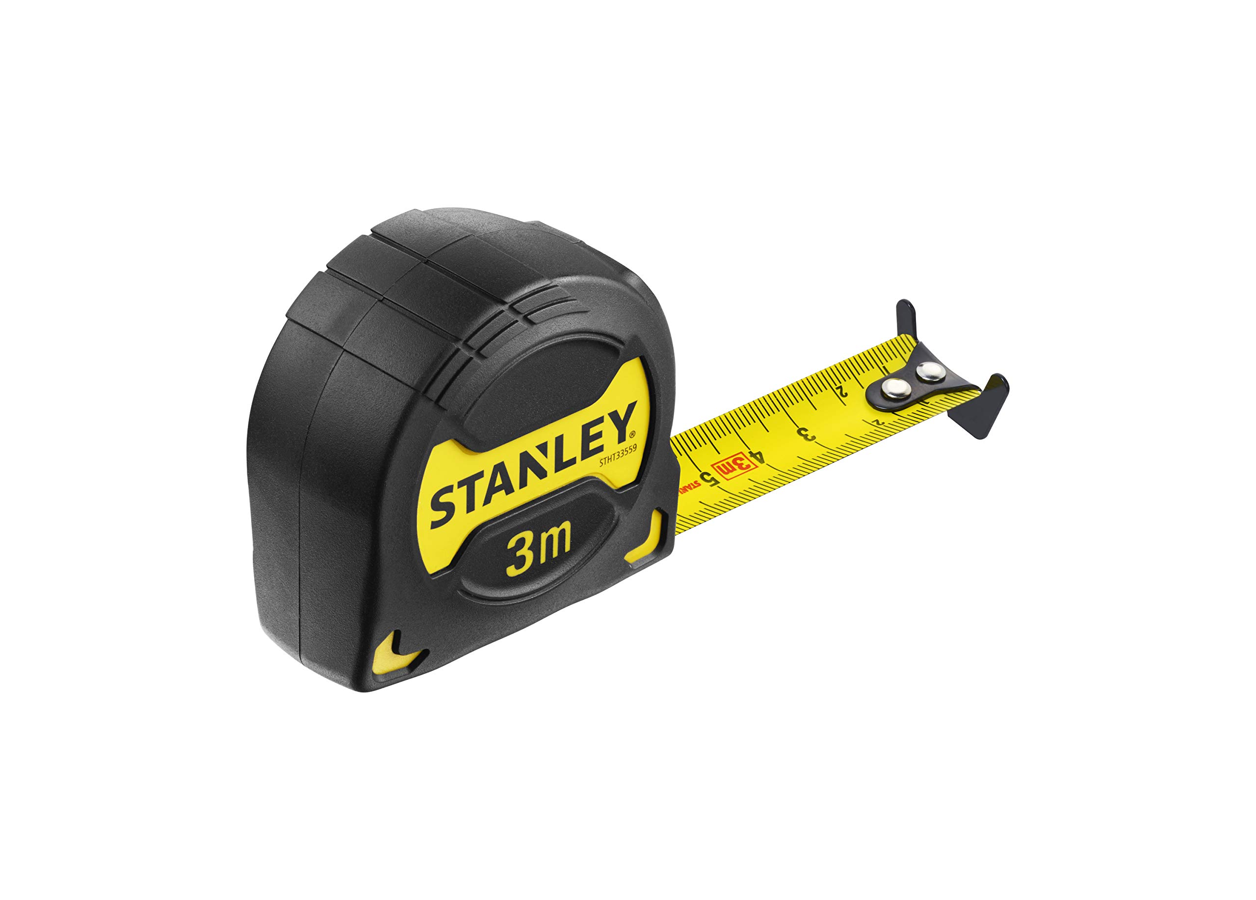 Stanley STHT0-33559 "Grip" Tape Measure, Yellow/Black, 3 m x 19 mm