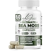 Alex Jones Ultimate Seamoss Capsules – Vegan, Non-GMO Seaweed Supplement w/Bladderwrack & Burdock Root – Immune Boost, Energy Support Sea Moss Supplements for Men & Women - 60 Nutrition Support Pills