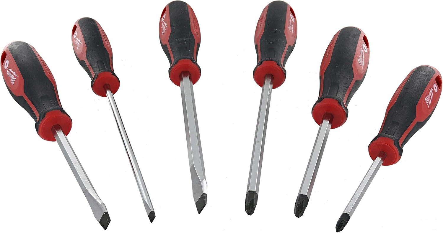 Milwaukee 48-22-2706 6Piece Phillips and Slotted Head Screwdriv Ing Set W/Magnetic Tips and Trilobe Handles