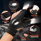 BIIB LED Gloves with Lights for Fishing, Unisex Half-Finger Glow Gloves view 7