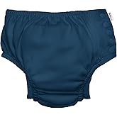 i play. by green sprouts Reusable, Eco Snap Swim Diaper with Gussets, UPF 50, Navy, Patented Design, STANDARD 100 by OEKO-TEX Certified 6 mo