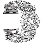 VIQIV Bling Bands Compatible with Apple Watch Band 38mm 40mm 41mm 42mm 44mm 45mm 49mm Iwatch Series SE 9 8 7 6 5 4 3 2 Ultra, Diamond Rhinestone Dressy Metal Wristband Strap for Women