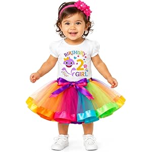 Luke and Lulu Birthday Outfit Girl Shark Design - 2nd Birthday Girl
