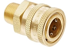 HANSEN GLOBAL Eaton Hansen 3S20 Brass Straight Through Ball Lock Hydraulic Fitting, Socket, 3/8"-18 NPTF Male, 3/8" Port Size, 3/8" Body