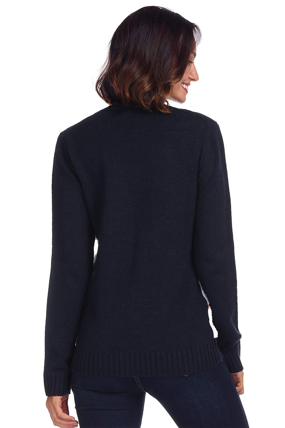 Christmas Women's Knit Funny Sweater Ugly Long Sleeve Sweatshirt Snowman L - Image 7