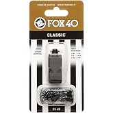 Fox 40 Classic Official Whistle with Break Away Lanyard (Black)