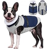 Dog Winter Coat with Harness Built in Dog Puffer Jackets for Medium Dogs | Windproof Waterproof Snowsuit Warm Cold Weather Outfit with Cozy Fleece Lining Leash Ring Reflective Stripes Navy M
