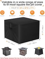 POMER Square Fire Pit Cover 84x84x44cm Waterproof Heavy Duty view 5