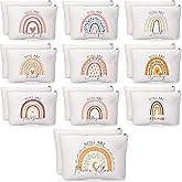 Coume 20 Pcs Employee Appreciation Gift Inspirational Canvas Makeup Bag Cosmetic Bag Zipper Travel Toiletry Pouch Bulk Gifts for Women Coworker Friend(Rainbow)