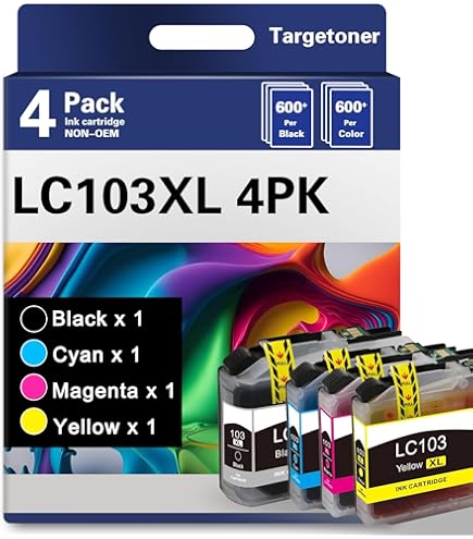 10 Pk LC103 XL Ink Combo For Brother LC103 XL MFC-J4510DW MFC-J4610DW - Foto 3
