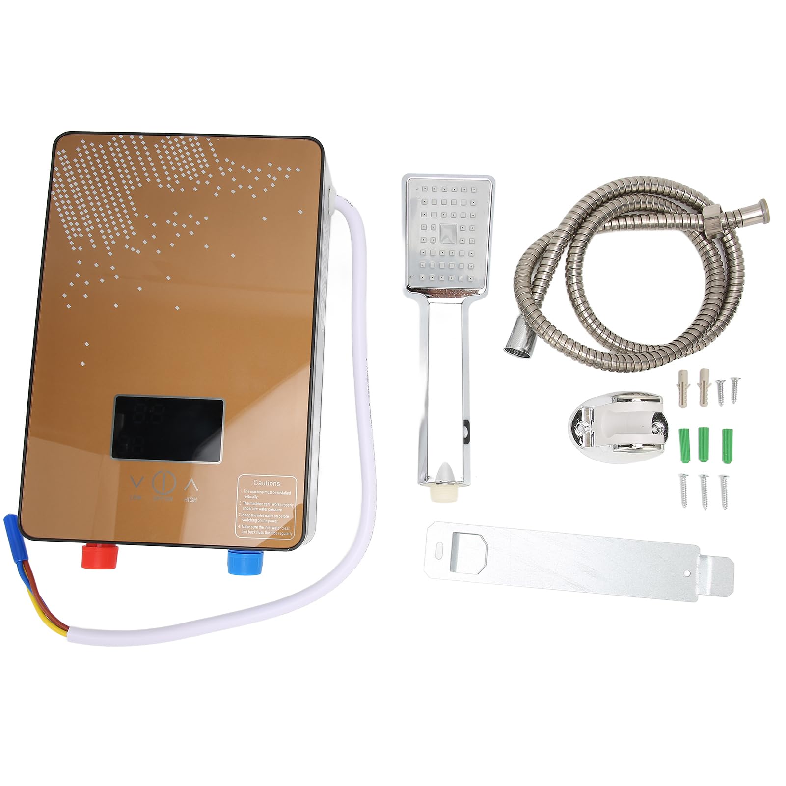 Water Heater, 220V 6500W Mini Electric Tankless Instant Hot Shower Water Heater with Self-Modulating Temperature for Bathroom Shower Kitchen Washing