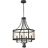 Westinghouse 6368400 Belle View Four-Light Indoor, Oil Rubbed Bronze Finish with Highlights and Clear Seeded Glass Chandelier