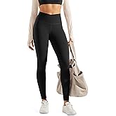 ODODOS Women's Crossover Leggings with Back Pocket, 23" / 25" / 28" Buttery Soft V High Wasit Lounge Yoga Pants