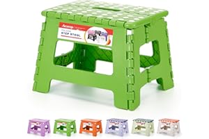 ACSTEP 9 Inch Folding Step Stool 300 LB Capacity Plastic Foldable Step Stools for Kids and Adults, Folding Stool Suitable for