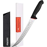 BOLEXINO 10-inch Curved Breaking Knife W/Sheath & SoftGrip Handle, Sharp Premium Butcher Knife Made of High Carbon Stainless Steel For Meat Cutting