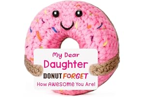 BuiltFit Birthday Gifts for Daughter from Mom - to My Daughters Day Gift Funny Handmade Crochet Knitted Donut for Halloween Thanksgiving Christmas Stocking Stuffers Present from Mother Dad