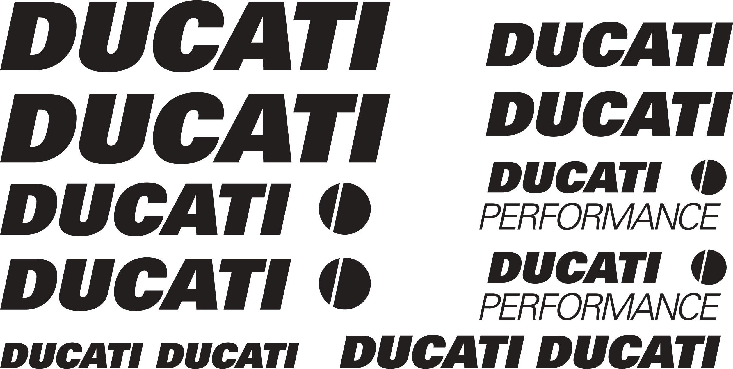 AUFKLEBER Decals Adhesive Sticker Compatible with Ducati Performe Die-Cut Vinyl Motorcycle 5 to 7 Years 12 Units 16 Colours Available Ref1