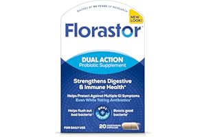 Florastor Probiotics for Digestive & Immune Health, 20 Capsules, Probiotics for Women & Men, 1 Probiotic Worldwide, Flush Out Bad Bacteria & Boost The Good with Our Strain Saccharomyces boulardii