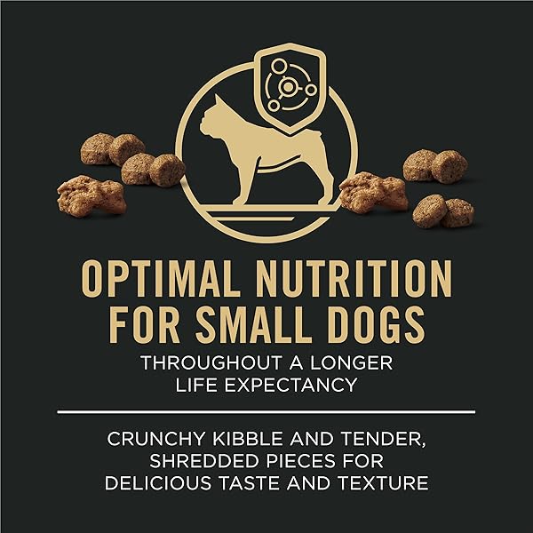 PURINA PRO PLAN SMALL BREED DOG FOOD WITH PROBIOTICS FOR DOGS, SHREDDED BLEND CHICKEN & RICE FORMULA – 6 LB. BAG