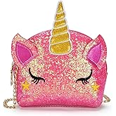 Little Girls Glitter Sequin Crossbody Purses Small Unicorn Handbag Messenger Shoulder Bag Gifts for Toddlers