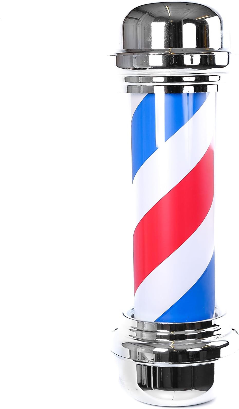 NEW LED LIGHT BRIGHTER AND ENERGY EFFICIENT BARBER POLE CLASSIC ILLUMINATING ROTATING IN WHITE, RED & BLUE