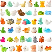 Lot de 30 mini animaux en résine, 15 styles, mini figurines d'animaux en résine, figurines miniatures de décoration de jardin pour loisirs créatifs, décoration de maison de poupée miniature