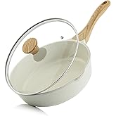 SENSARTE Nonstick Ceramic Saute Pan 10 Inch/3.5QT, Non-toxic Deep Frying Pan Skillet with Lid, Healthy Jumbo Cooker, Stay Cool Handle, Induction Compatible, PFOA & PFAS Free