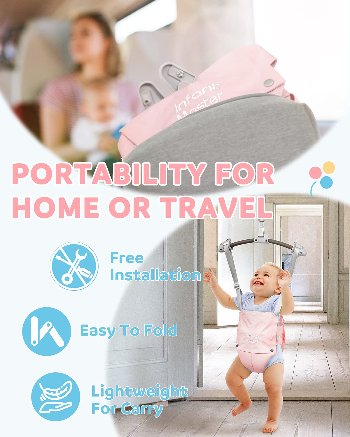 Infant Master Baby Doorway Jumper & Bedside Bassinet, The ideal gift for The newborn