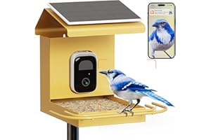 Bilantan Metal Smart Bird Feeder with Camera Solar Powered Only 2.4G WiFi Compatible, Lifetime Free AI Bird Feeder Camera 2.5K Motion Activated Auto Capture Wireless Outdoors, Gifts for Mothers Day