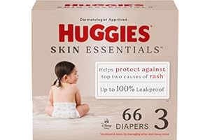 Huggies Size 3 Diapers, Skin Essentials Baby Diapers, Size 3 (16-28 lbs), 66 Count