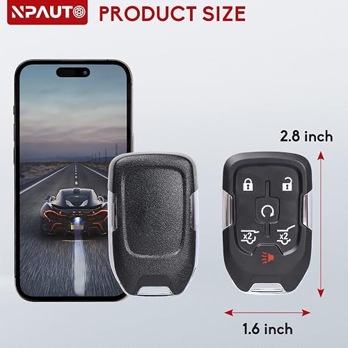 NPAUTO Replacement Key Fob For Chevy Suburban/Tahoe & GMC Yukon (2015-2020) - 6-Button Remote With Chip